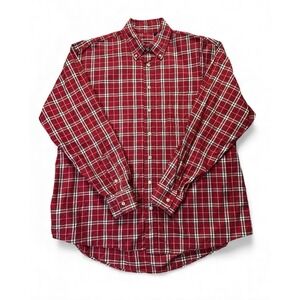 VINTAGE Burberry London Novacheck Shirt XL Red Long Sleeve Button‎ Down Men's